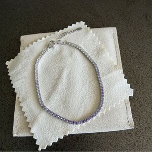 Elegant Sterling Silver and Purple Tennis Bracelet